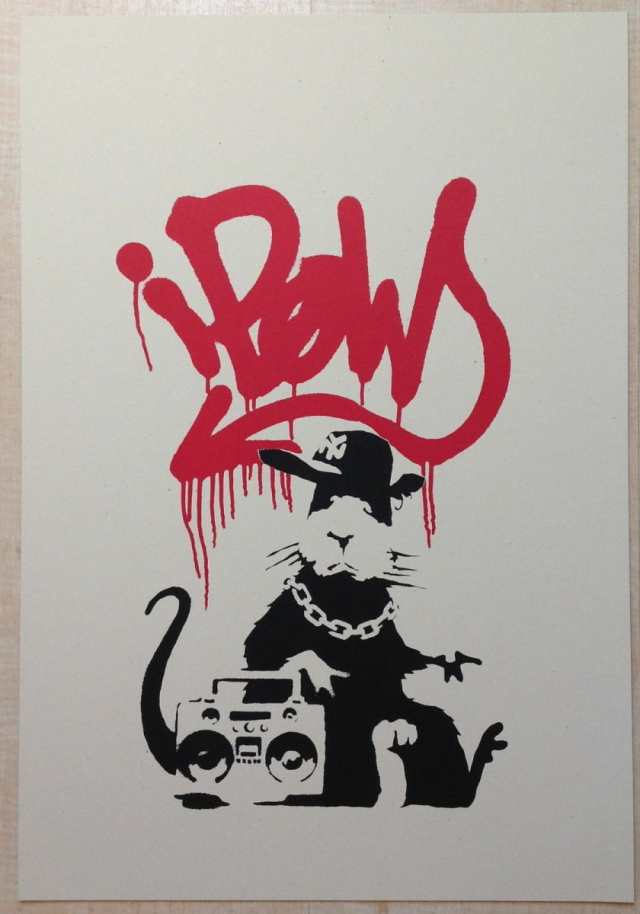 WCP バンクシー Banksy:GANGSTA RATシルクスクリーン-