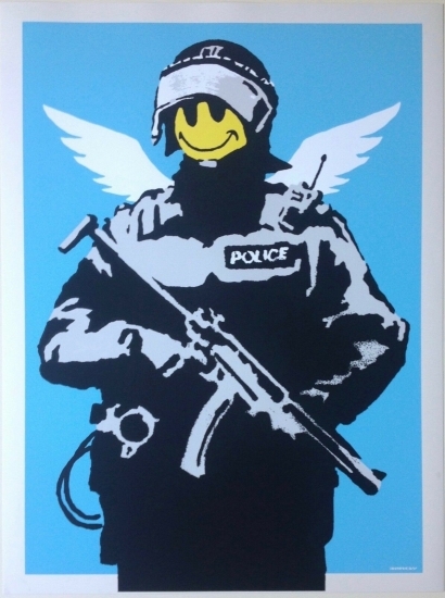 Banksy バンクシー FLYING COPPER WCP リプロダクション シルクスクリーン プリント 現代アート