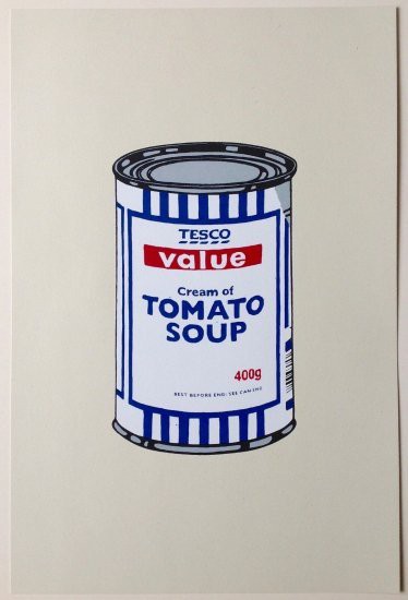 爆買い 英語 バンクシー Banksy SOUP リプロダクション WCP (BLUE) CAN 版画