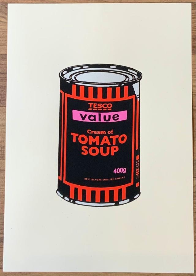 Banksy バンクシー SOUP CAN BLACK リプロダクション シルク