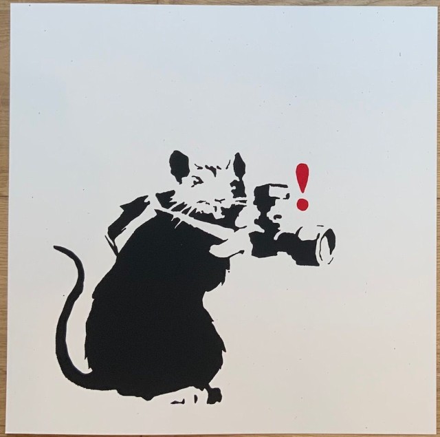 WCP Banksy バンクシー PAPARAZZI RAT リプロダクション シルク 