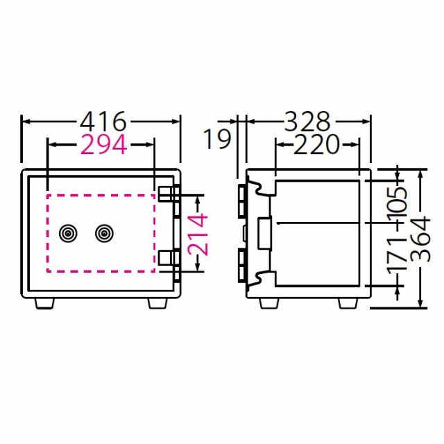 エーコー 家庭用小型耐火金庫 STANDARD BSS-K (シリンダー式) A4横対応