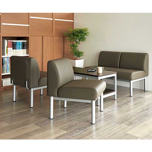 ジョインテックス 応接チェア D40LV-AL BR ブラウン 1人掛け 889227の通販は