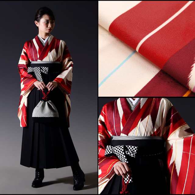 大きな取引 卒業式袴セット NO6-0227 袴黒❣️映える二尺袖 ❣️新品 