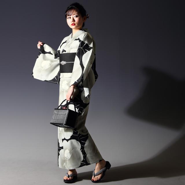 浴衣3点セット(浴衣+帯+下駄） 選べる柄 モダン レディース