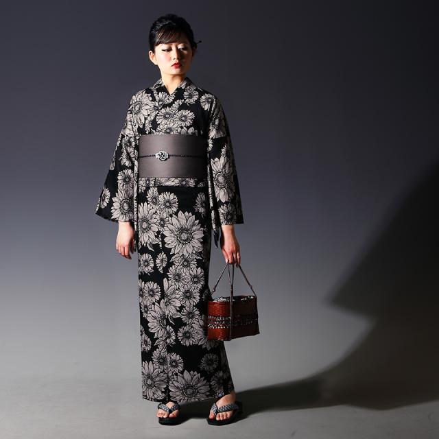 浴衣3点セット(浴衣+帯+下駄） 選べる柄 モダン レディース