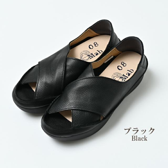 【送料無料】大きいサイズ レディース ラップサンダル フラットソール 本革 牛革 抗菌防臭 日本製 08mab Lサイズ 23.5cm 24cm 24.5cm ゆったりサイズ ぽっちゃり女子 プラスサイズ