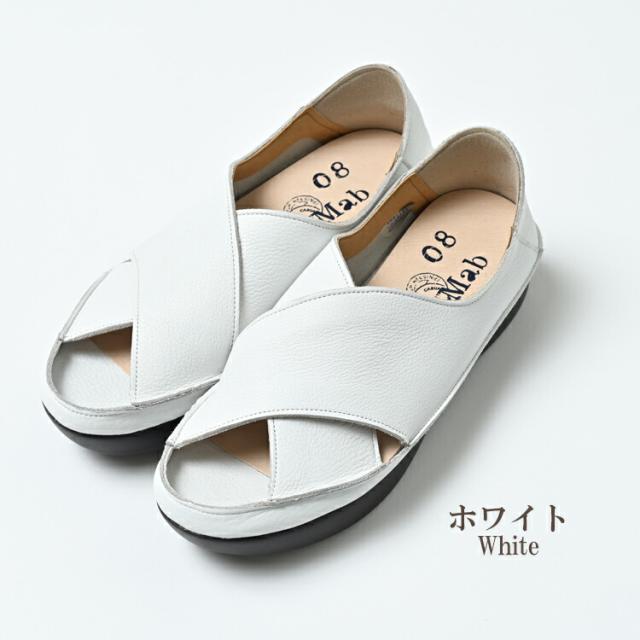 【送料無料】大きいサイズ レディース ラップサンダル フラットソール 本革 牛革 抗菌防臭 日本製 08mab Lサイズ 23.5cm 24cm 24.5cm ゆったりサイズ ぽっちゃり女子 プラスサイズ