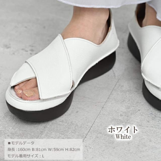 【送料無料】大きいサイズ レディース ラップサンダル フラットソール 本革 牛革 抗菌防臭 日本製 08mab Lサイズ 23.5cm 24cm 24.5cm ゆったりサイズ ぽっちゃり女子 プラスサイズ