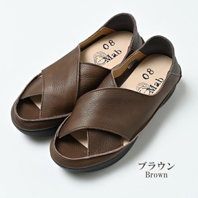 【送料無料】大きいサイズ レディース ラップサンダル フラットソール 本革 牛革 抗菌防臭 日本製 08mab Lサイズ 23.5cm 24cm 24.5cm ゆったりサイズ ぽっちゃり女子 プラスサイズ