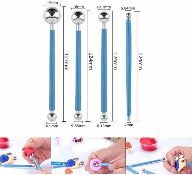 細工棒 粘土 細工 4本セット 8タイプ クレイ丸棒 金属ボール お手入れ用 粘土彫刻 造形 粘土道具 DIY造形 多機能の通販はau PAY  マーケット - CocoloStore