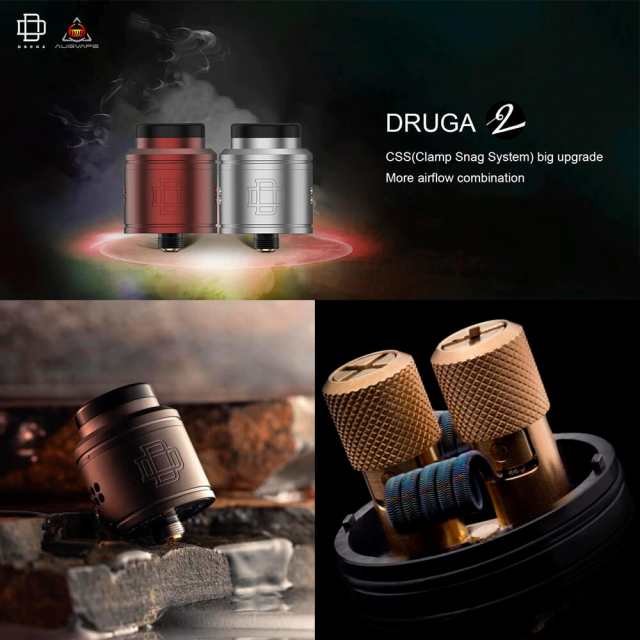 電子たばこ Augvape Druga V2 Rda オーグベイプ ドルーガ 24mm Dtl 爆煙 Rba 電子タバコ アトマイザー Vapeの通販はau Pay マーケット Vape Steez Au Pay マーケット店