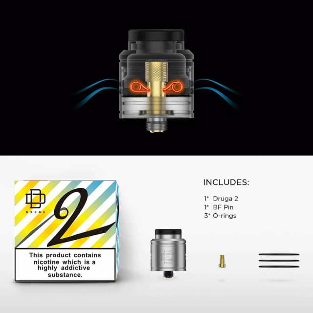 電子たばこ Augvape Druga V2 Rda オーグベイプ ドルーガ 24mm Dtl 爆煙 Rba 電子タバコ アトマイザー Vapeの通販はau Pay マーケット Vape Steez Au Pay マーケット店