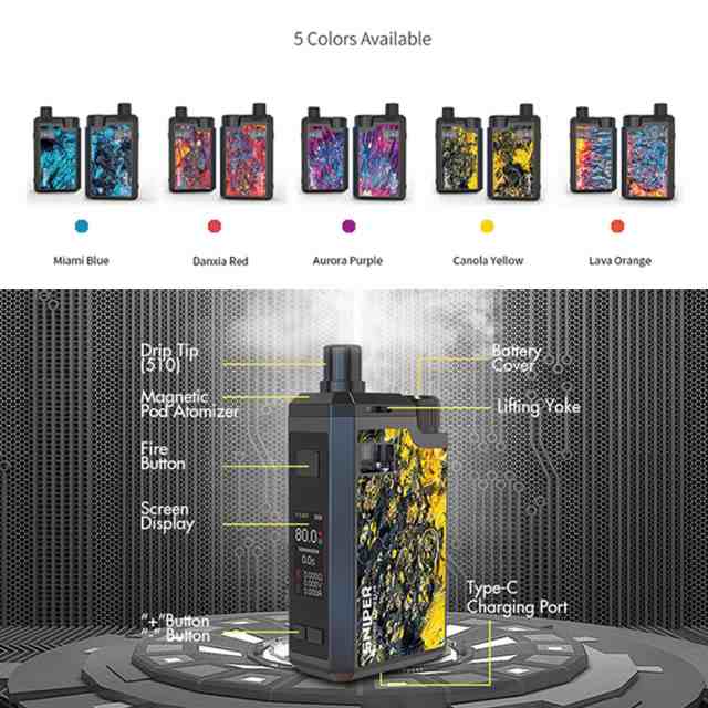 電子タバコ Mod 本体 Hotcig Sniper 80w シングルバッテリー バッテリー対応 コンパクトサイズ Vapeの通販はau Pay マーケット Vape Steez Au Pay マーケット店