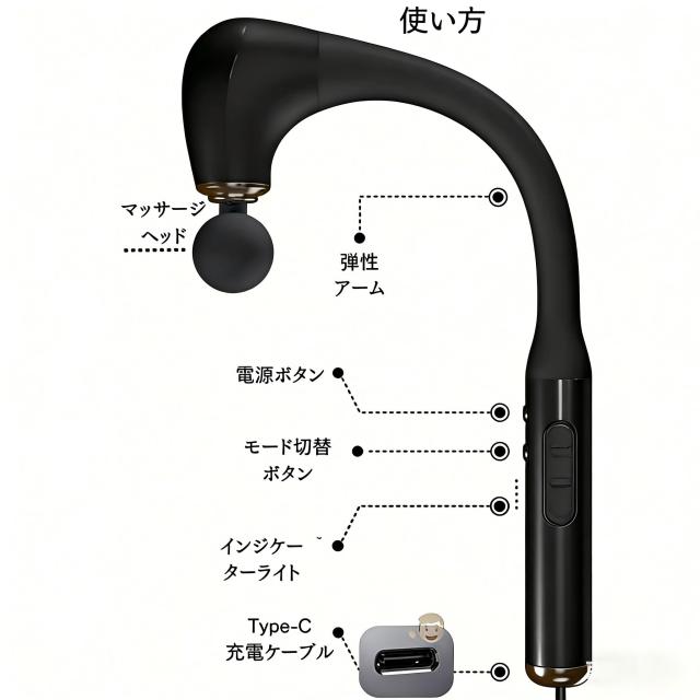 電動筋膜リリースガン 強力振動 肩・腰・背中集中ケア 静音設計 軽量コンパクト 父の日 母の日 クリスマスプレゼントに最適_11