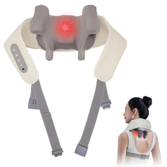 ネックケア 首・肩・腰・背中・太もも リラクゼーション器 2025新登場 温熱機能 コードレス USB充電式 強度調節 静音 軽量 長さ調節可能 洗える布カバー_7