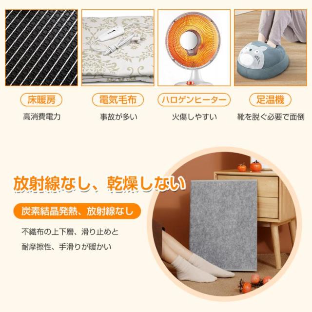 2025パネルヒーター ヒーター 足元 遠赤外線 足元ヒーター デスクヒーター 折りたたみ 暖房 省エネ デスク オフィス デスク下 ペット 毛布付き_12