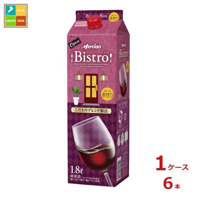 送料無料 メルシャン ビストロ フルーティ赤甘口1.8L紙パック×1ケース（全6本）