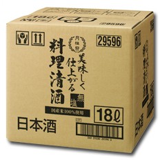 送料無料 月桂冠 美味しく仕上がる料理清酒18L BIB×1本