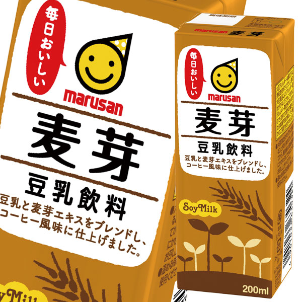 送料無料 マルサン 豆乳飲料 麦芽 200ml 紙パック ×3ケース（全72本） agesugi_sguの通販は
