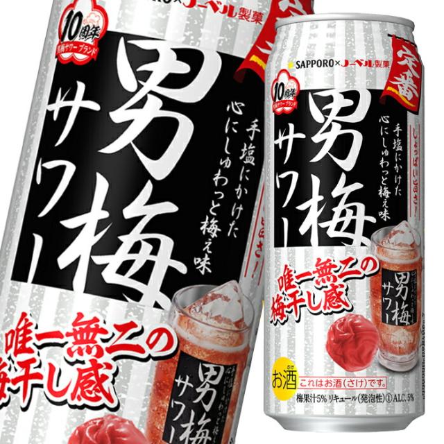 送料無料 サッポロ 男梅サワー500ml缶×2ケース（全48本）