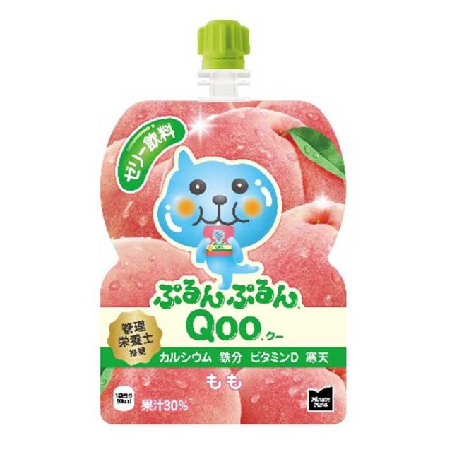 送料無料 コカ コーラ ミニッツメイド ぷるんぷるんQoo もも125gパウチ×3ケース（全90本）