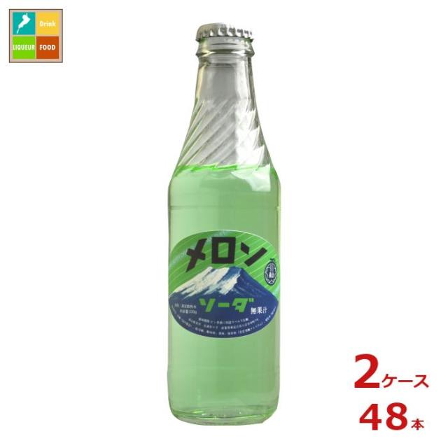 送料無料 南山鉱泉所 メロンソーダ220g瓶×2ケース（全48本） agesugi_sgu