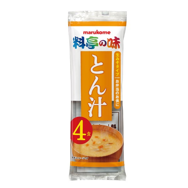 送料無料 マルコメ 生みそ汁 料亭の味 とん汁4食入袋×2ケース（全96本）