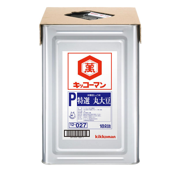 貨物輸送無料 キッコーマン P特選 丸大豆しょうゆ18L天パッティング缶×2本