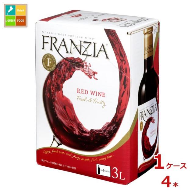 送料無料 メルシャン フランジア 赤 バッグインボックス3L紙パック×1ケース（全4本）