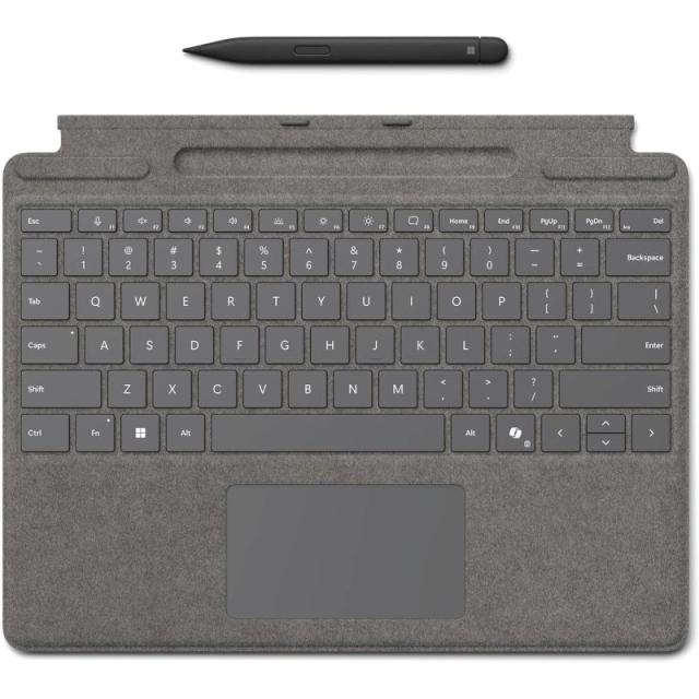 日本マイクロソフト キーボード Proスリムペン2付キーボード プラチナ Copilotキー付 日本語表記 Surface Pro 13 インチ スリム ペン付き キーボード プラチナ 新品 入力機器  8X8-00182 【法人限定/代引不可/時間指定不可】
