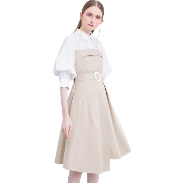 ワンピース レディース トレンチ シャツ 重ね着風 カジュアル Ol レイヤード シンプル オフィス ハイウエスト ひざ丈 ベルト 春 夏 秋の通販はau Pay マーケット Adono アドゥーノ