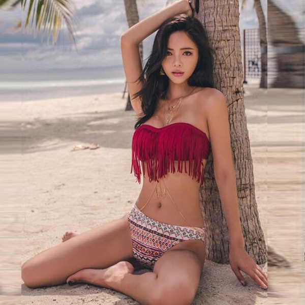 レディース ビキニ フリンジ エスニック ホルターネック 小さい 取り外し セクシー バンドゥ ボタニカル 水着 夏 海 ビーチ リゾートの通販はau Pay マーケット Adono アドゥーノ