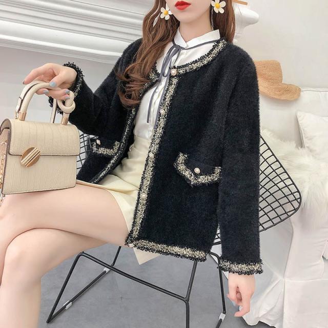 ジャケット レディース カーディガン アウター ラウンドネック ボタン かわいい おしゃれ シック 大人 エレガント 秋 冬 お出かけ デートの通販はau Pay マーケット Adono アドゥーノ