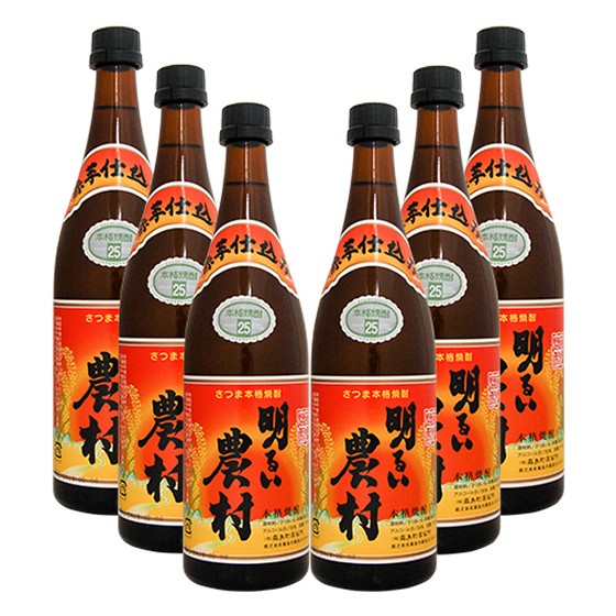 明るい農村 赤芋仕込み（25゜）720ml/6本　送料無料 一部地域を除く