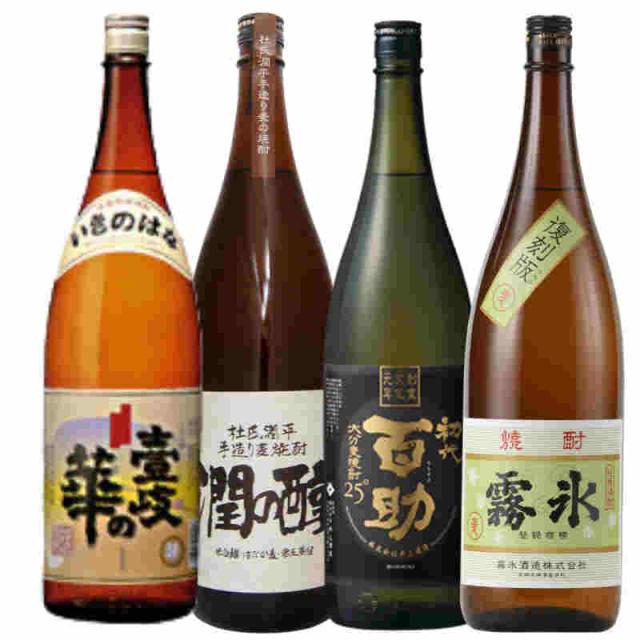 晩酌麦焼酎4本セットのみくらべ1800ML/4本焼酎セット　霧氷 壱岐の華　潤の醇　初代百助