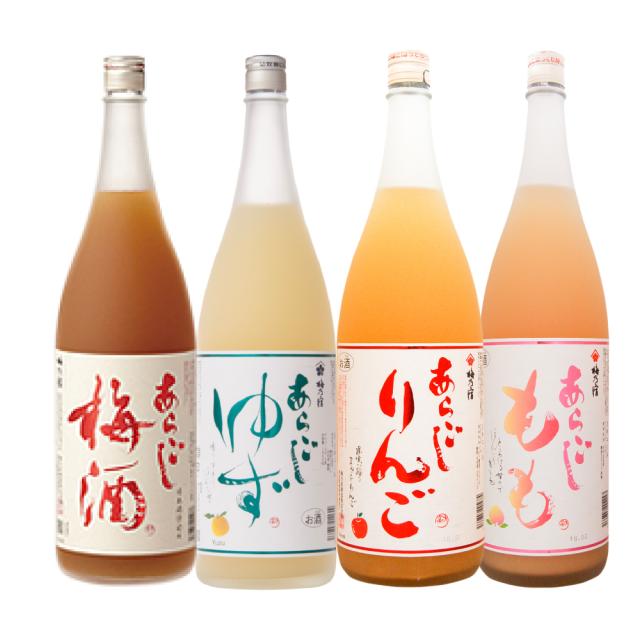 梅乃宿あらごしりんご・もも・ゆず・梅酒1800ml　全4本　限定品　リキュール
