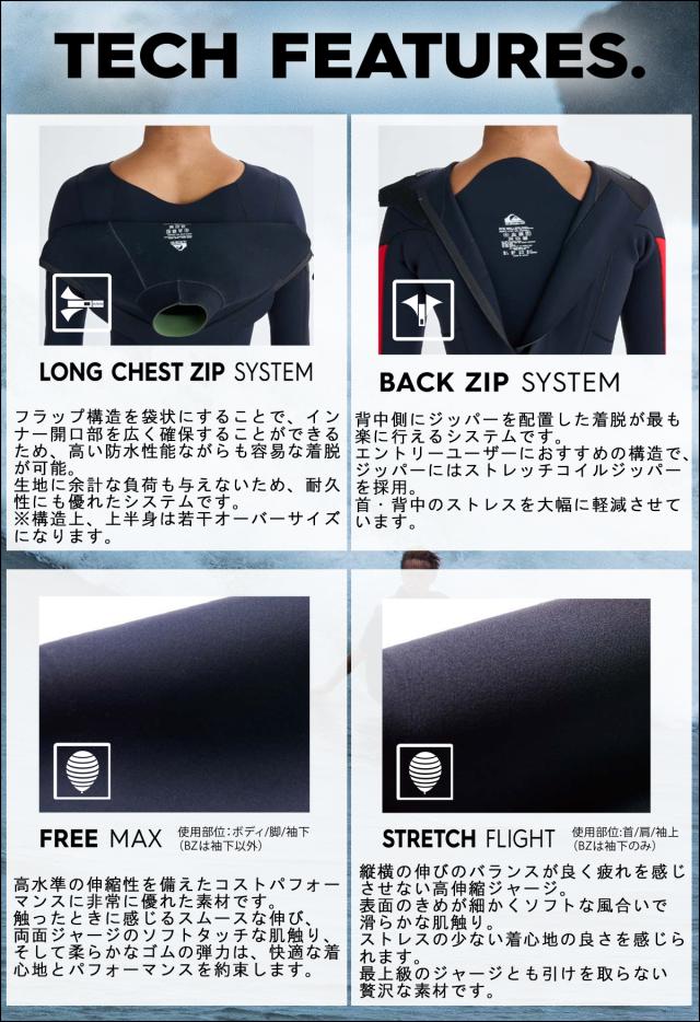 25 QUIKSILVER クイックシルバー ウエットスーツ ロンスプ EVERYDAY SESSIONS LONG CHEST ZIP カスタムオーダー 春夏 メンズ 2025年 QWT251737 日本正規品