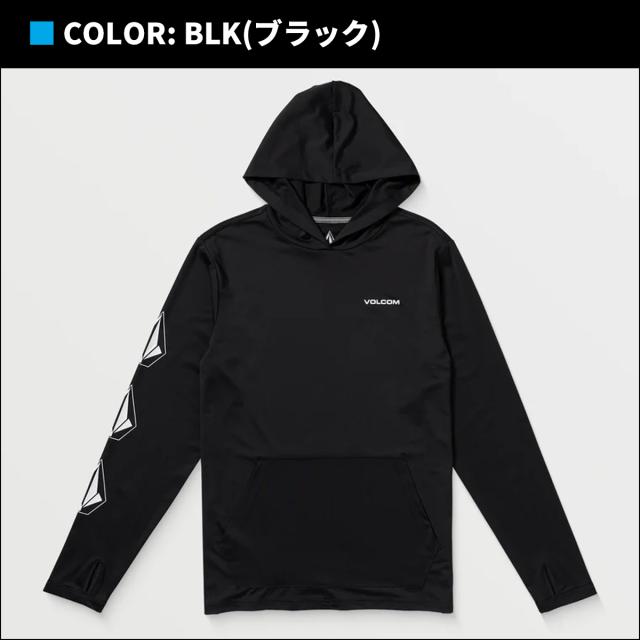 25 VOLCOM ボルコム 長袖 ラッシュガード パーカー フード付き UVカット 50+ メンズ ラージ・アイコニック・フード・ロングスリーブ Large Iconic Hood Long Sleeve 2025年春夏 品番 A9312501 日本正規品