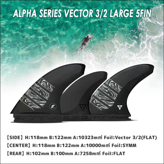 24 futures. フューチャー フィン ALPHA SERIES VECTOR 3/2 LARGE 5FIN アルファ ベクター Lサイズ Tri-Quad トライクアッド 5fin 5フィン 5本セット サーフィン サーフボード 日本正規品_1