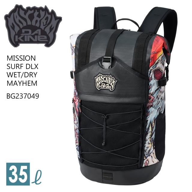26 DAKINE ダカイン ウェットバッグ バックパック リュック 35L 防水 メイヘム ミッション サーフ ウェットドライ ロールトップ仕様 マットバイオロス メンズ ユニセックス MISSION SURF DLX WET/DRY X MAYHEM 2026年春夏 品番 BG237-049 BG237049 日本正規品