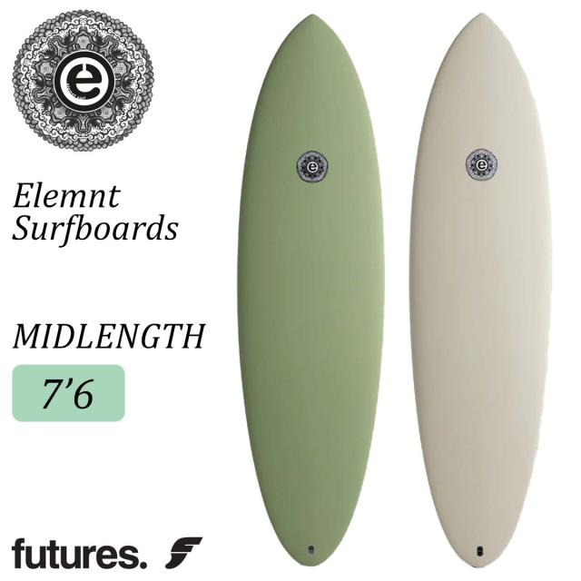 25 Elemnt Surfboards エレメント サーフボード MIDLENGTH 7'6 ミッドレングス シングルフィン トライフィン ファンボード サーフィン EPS Futures 2025年 日本正規品