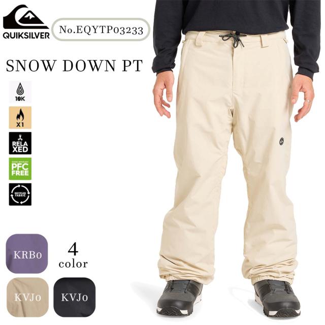 25/26 スノー Quiksilver クイックシルバー パンツ スノー ダウン スノーウェア パンツのみ 雪 ウィンタースポーツ スキー スノボー 2025年/2026年冬 メンズ ユニセックス  DOWN PT 品番 EQYTP03233 日本正規品