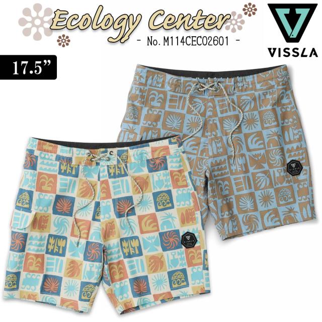 26 VISSLA ヴィスラ ボードショーツ Ecology Center サーフトランクス 短パン 水着 海パン 17.5インチ リサイクルポリエステル コットン キーロープ サーフィン アウトドア ビスラ メンズ 2026年春夏 品番 M114CECO2601 日本正規品