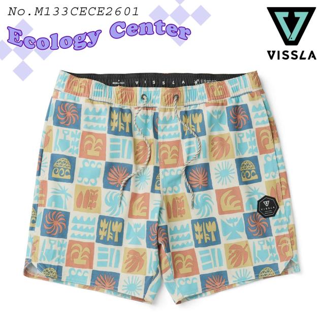 26 VISSLA ヴィスラ ボードショーツ Ecology Center サーフトランクス 短パン 水着 海パン 16.5インチ リサイクルポリエステル コットン キーロープ サーフィン アウトドア ビスラ メンズ 2026年春夏 品番 M133CECE2601 日本正規品