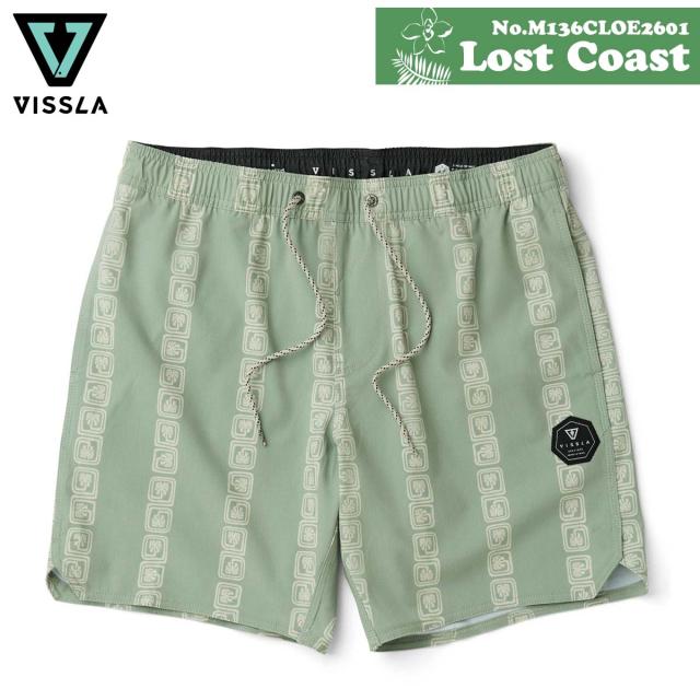 26 VISSLA ヴィスラ ボードショーツ Lost Coast サーフトランクス 短パン 水着 海パン 16.5インチ リサイクルポリエステル コットン キーロープ サーフィン アウトドア ビスラ メンズ 2026年春夏 品番 M136CLOE2601 日本正規品
