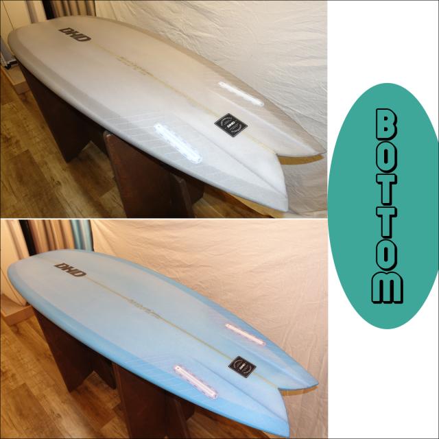 DHD MINI twin2 サーフボード5.3 ミニツイン フィッシュ グレー DHD