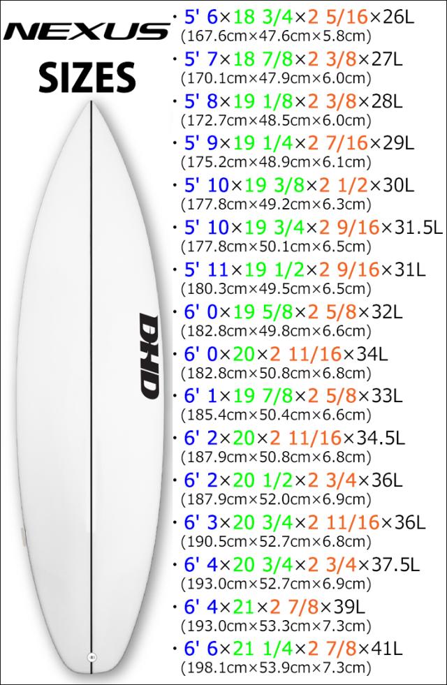 25 DHD サーフボード NEXUS ネクサス 5'6〜6'6 2025年モデル 日本正規品