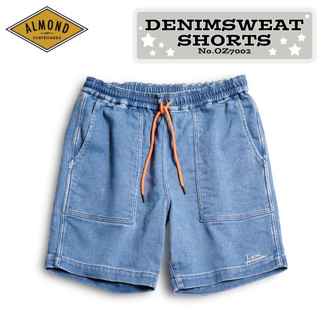24 SS Almond アーモンド ショーツ DENIMSWEAT SHORTS ズボン 短パン ショートパンツ ハーフパンツ デニム カジュアル メンズ 2024年春夏 品番 OZ7002 日本正規品 パンツ・ボトムス