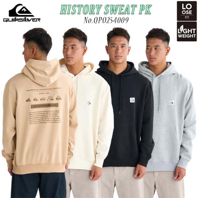 25 FW Quiksilver クイックシルバー パーカー HISTORY SWEAT PK 裏起毛 トップス 長袖 フーディー ルーズフィット メンズ ユニセックス サーフィン 2025年秋冬 品番 QPO254009 日本正規品